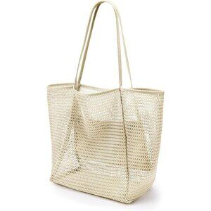BeachNylon Mesh Tote Bag Beige